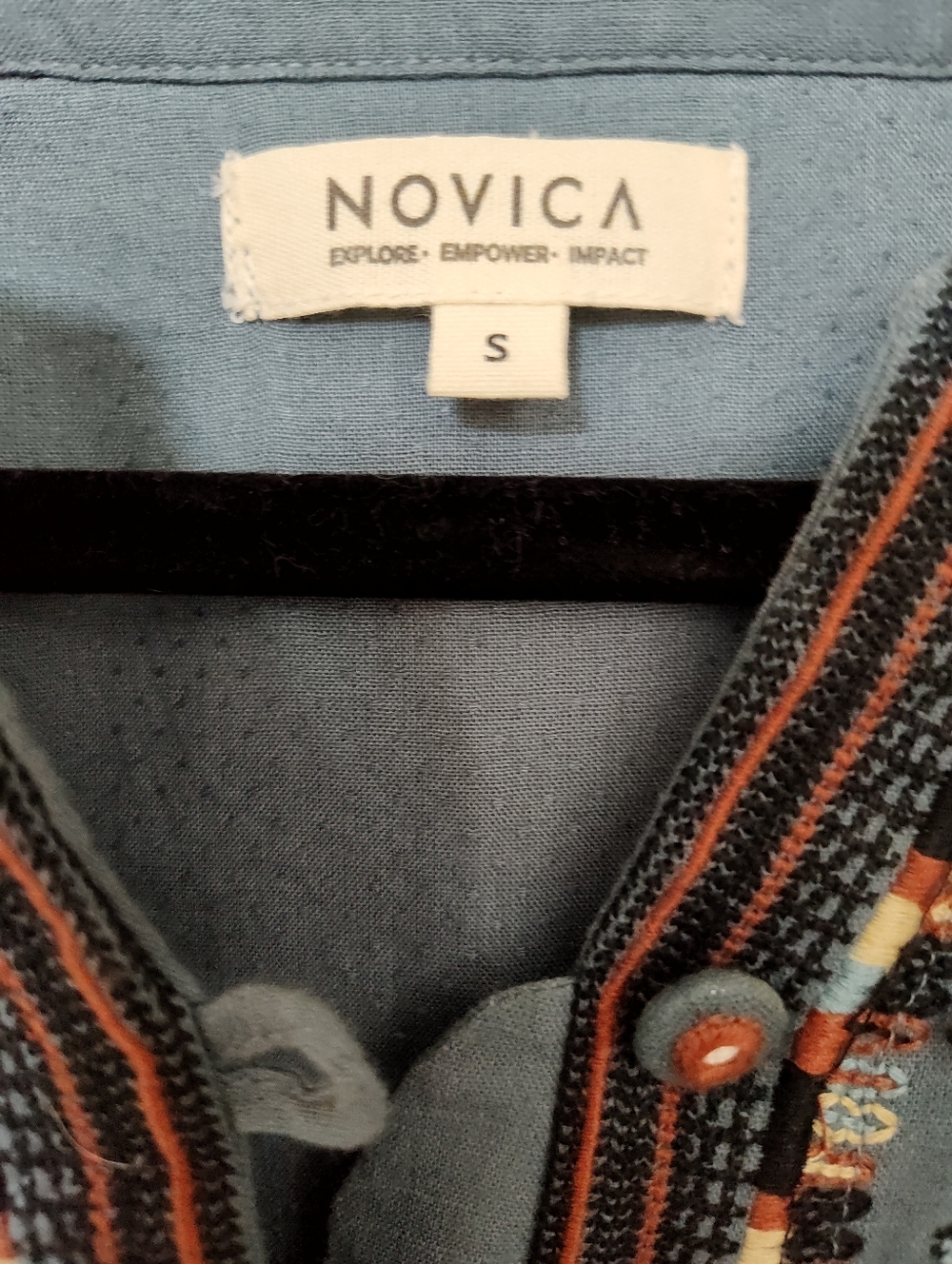 Novica Embroidered Button Up Blouse - Picture 6 of 8